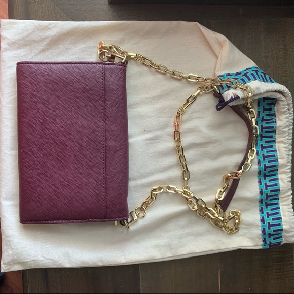 Tory Burch Robinson tiny purse on gold chain